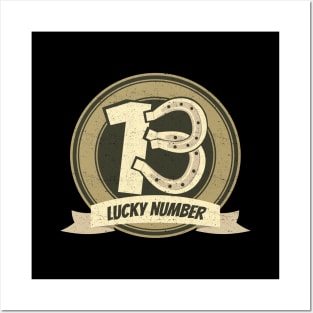 'Horseshoe Lucky Number 13' Awesome Lucky Number Gift Posters and Art